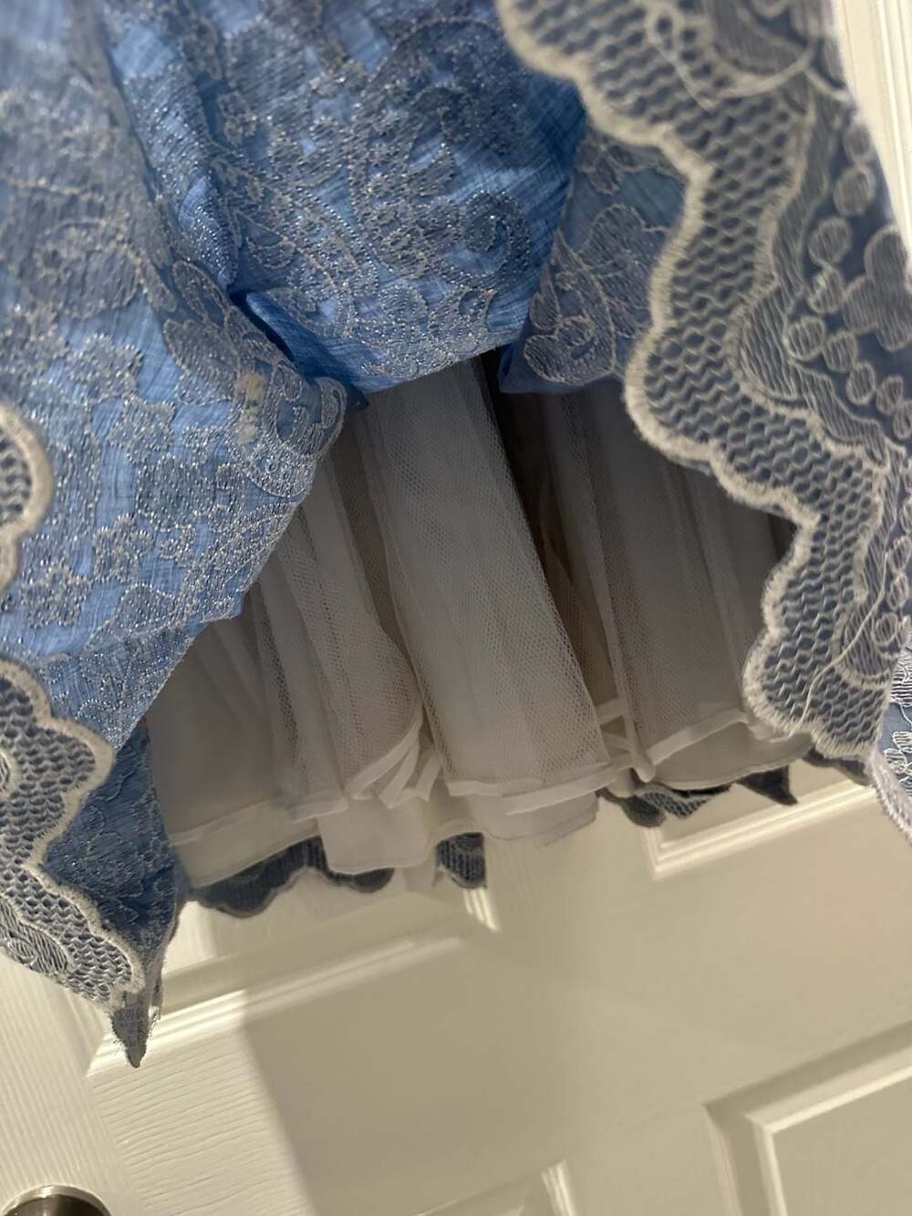 Laura Ashley London Girls Blue Floral Embroidered Dress Size 6 - Picture 5 of 5